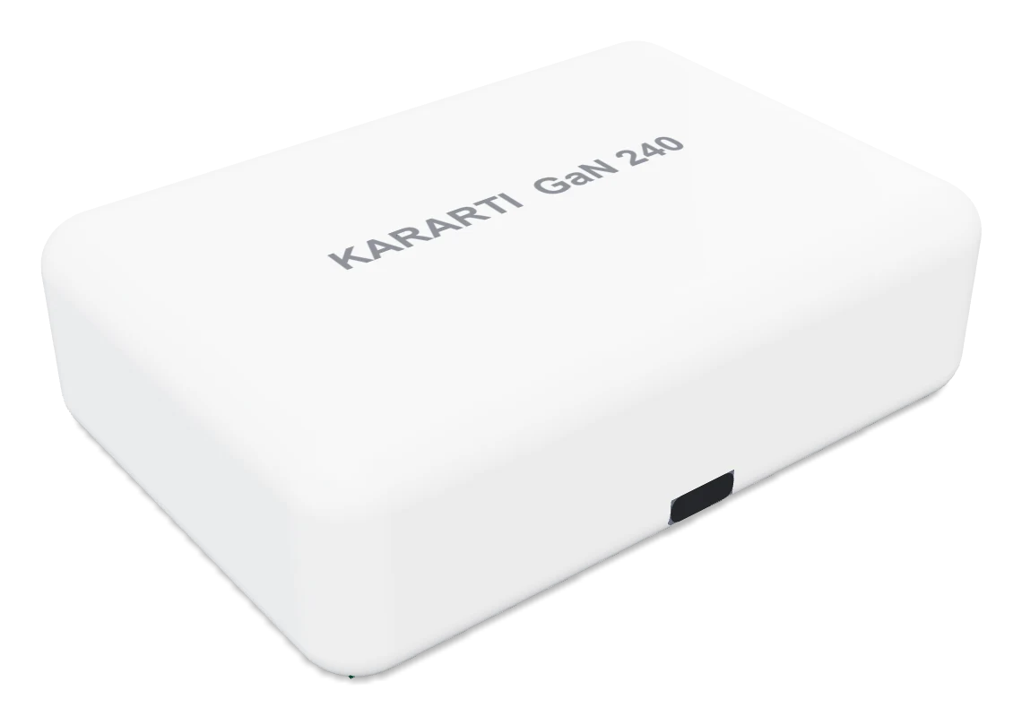 Product image of the compact Kararti GaN 240 USB-C charger